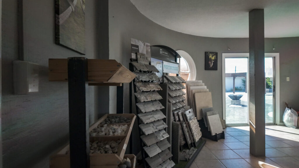 Inside the Paver Pro showroom in Melbourne, FL